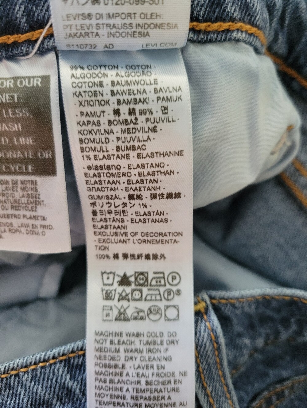 LEVI'S Ribcage Full Length High Rise Straight Leg Dark Wash Denim Jeans Size 31 - Picture 10 of 10